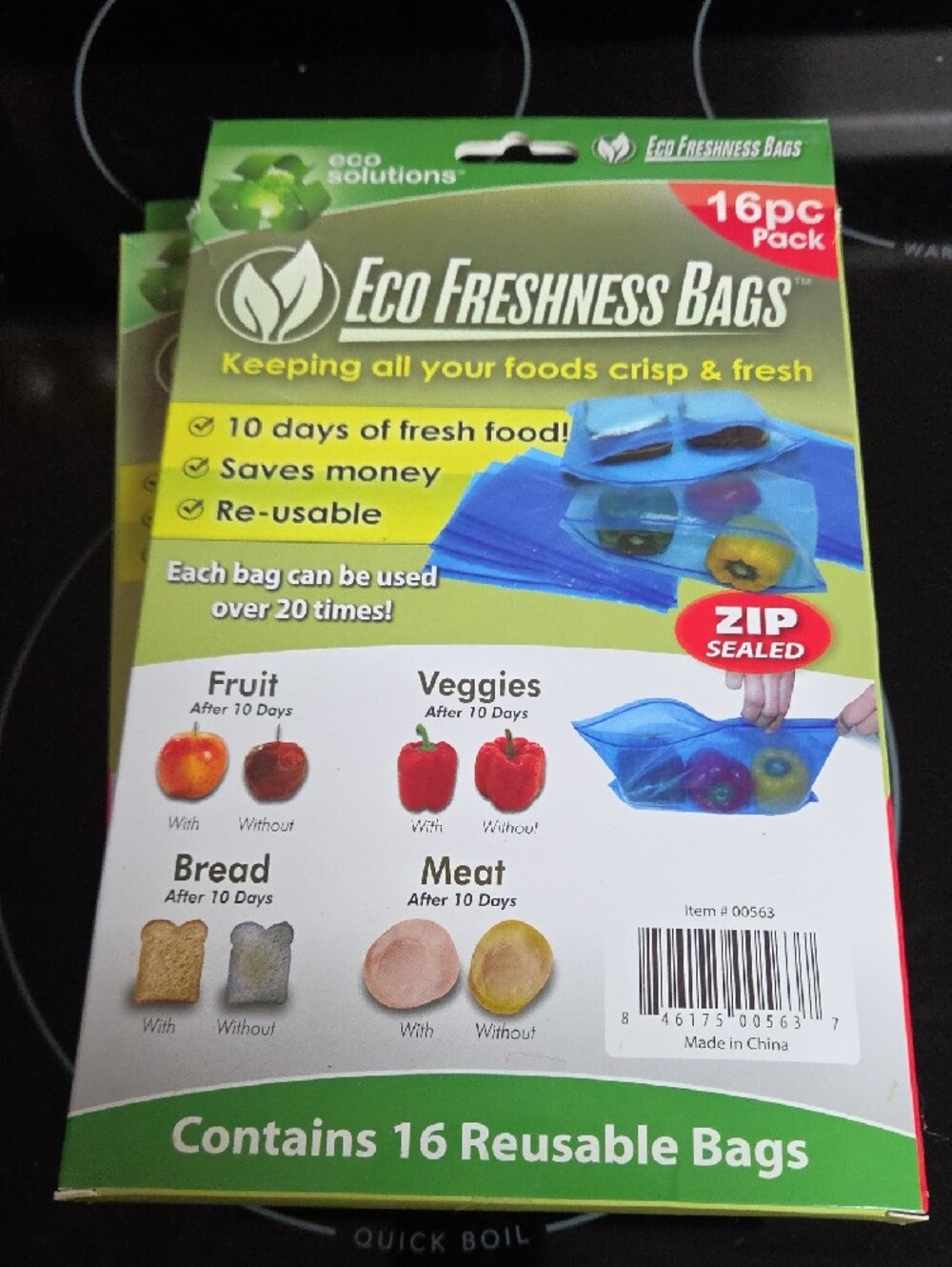 Green and Blue Reusable Storage Bags Pack - Picture 3 of 9